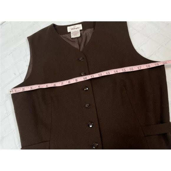 Vintage Worthington vest Wool Women's 14 Chocolate Brown Fully Lined waistcoat - Picture 8 of 15